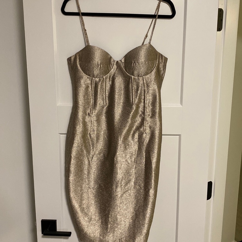 Sexy gold corset style dress size 6